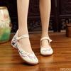 Chinese Traditional Style Birds and Flower Embroidered Women Canvas Ballet Flats Vintage Ladies Round Toe Soft Cotton Shoes