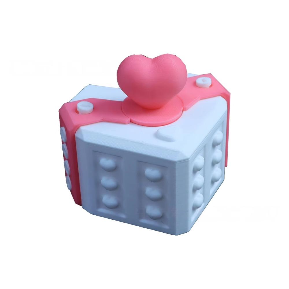 Creative 3D Printed Annoying Screw Gift Box Plastic Funny Heart Design Box Decorative Novelty Gift Storage Box Christmas Gift