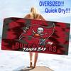 Tampa Bay Buccaneers Print Beach Towel, Large Soft Quick Dry Towel for Beach Camping Swimming