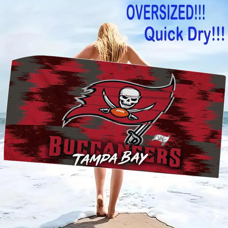 Tampa Bay Buccaneers Print Beach Towel, Large Soft Quick Dry Towel for Beach Camping Swimming