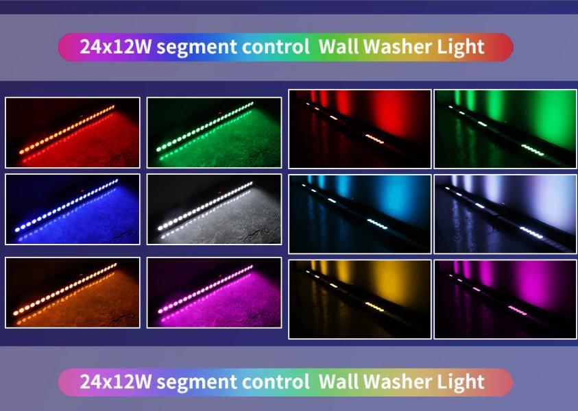 24x12w RGBW 4in1 LED bar Wall Washer Indoor Color Strip Light DMX512 Control Professional DJ Disco Wall Light Stage Party Lighting