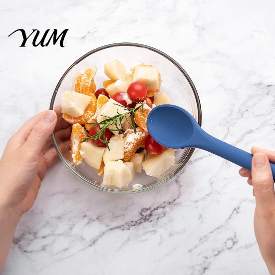 Hanging Storage Kitchen Spoon Silicone Mixing with Long Handle, Heat Resistant Non-stick Nonstick Cookware Safe Spatula Cookware, Dishwasher