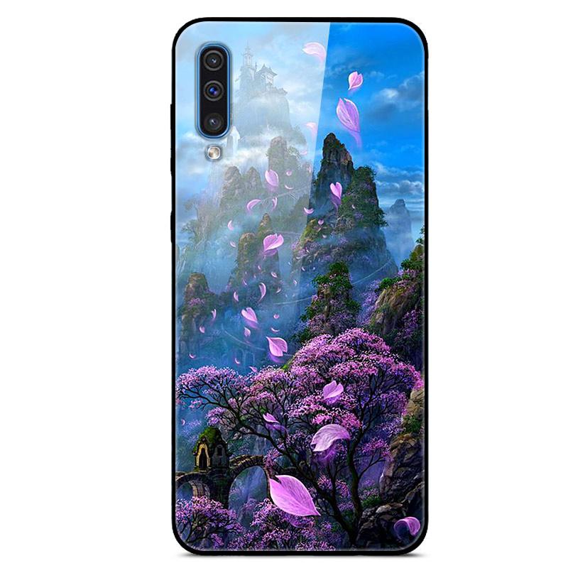 Для Samsung A50 Чехол A51 Закаленное стекло Планета Космос Чехол Стеклянная задняя крышка для Samsung Galaxy A50S A51 A50 A 50 Fundas Coque