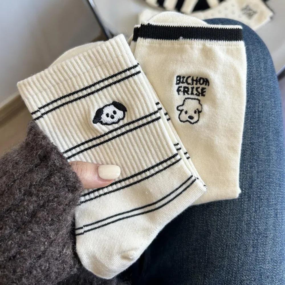 10 Pairs Cartoon Pattern Short Socks Breathable Middle Tube Socks Comfortable Ankle Socks  Summer