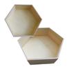 2 Hexagonal Wooden Shelves 30 X 26 Cm and 36 X 31 Cm