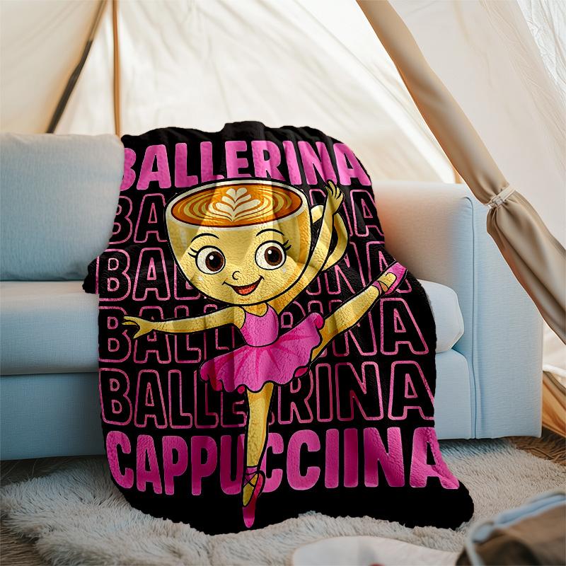 Ballerina Cappuccina printed throw blanket—lightweight,soft,warm;versatile blanket for all seasons—perfect as &air-conditioning throw,nap blanket