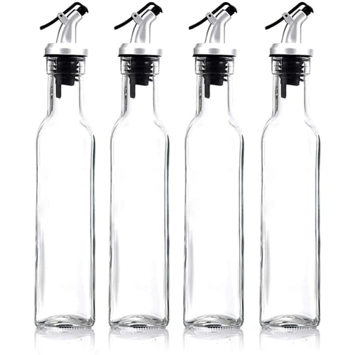 Бутылка для оливкового масла PENGQIMM, 500 мл Стеклянная емкость для масла, Жаростойкое стекло, для домашнего использования, Контейнер для приправ, Бутылка для заправки