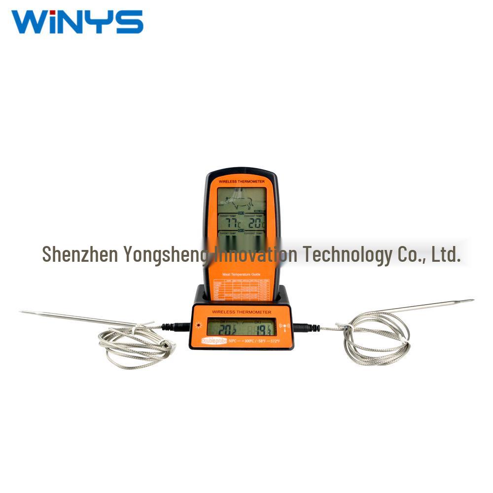 Беспроводной пищевой термометр с двумя щупами для барбекю, выпечки, приготовления конфет и жарки с функцией умного будильника
