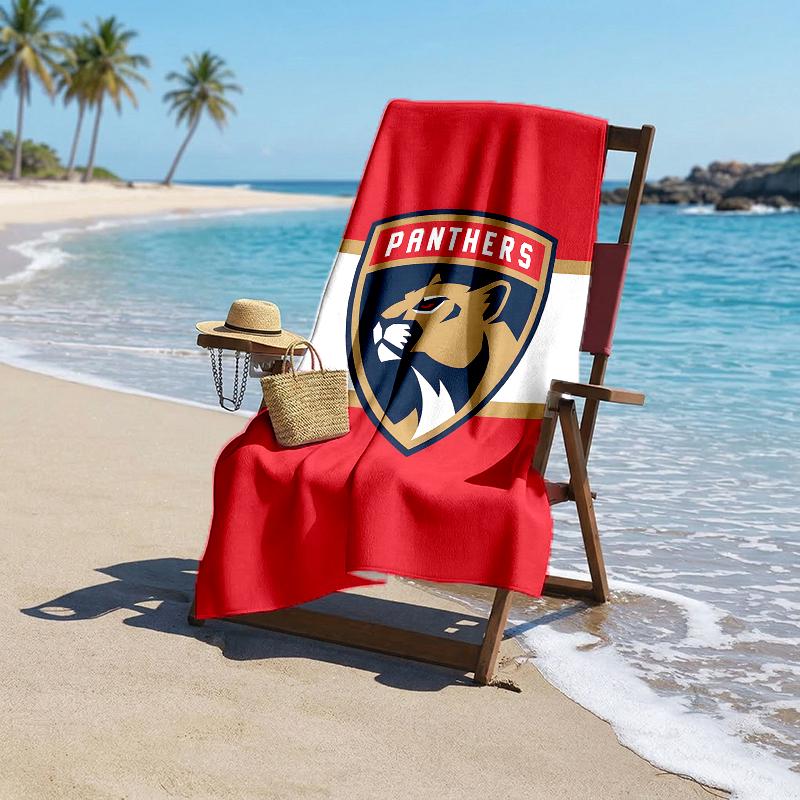 Модное пляжное полотенце Florida Panthers: Идеально для летних приключений Мягкое, впитывающее и быстросохнущее, подходит для плавания и купания