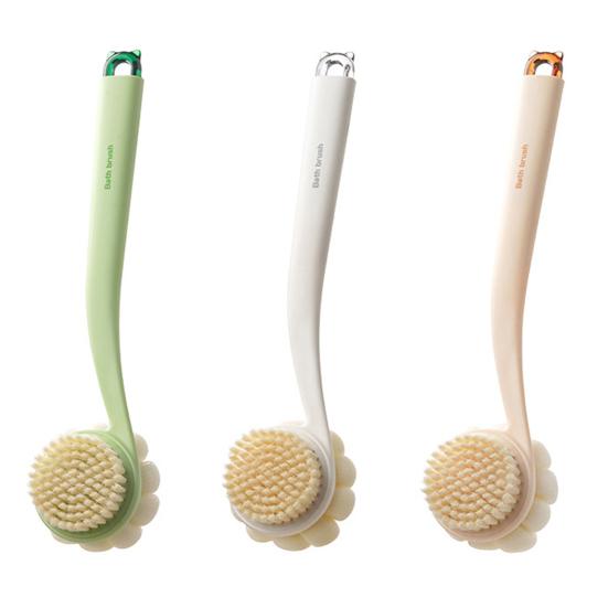 Bath Scrub Brush with Extended Anti-Slip Handle Double-Sided Back Rub Exfoliation Back Scrubber Three-dimensional Massage Brush