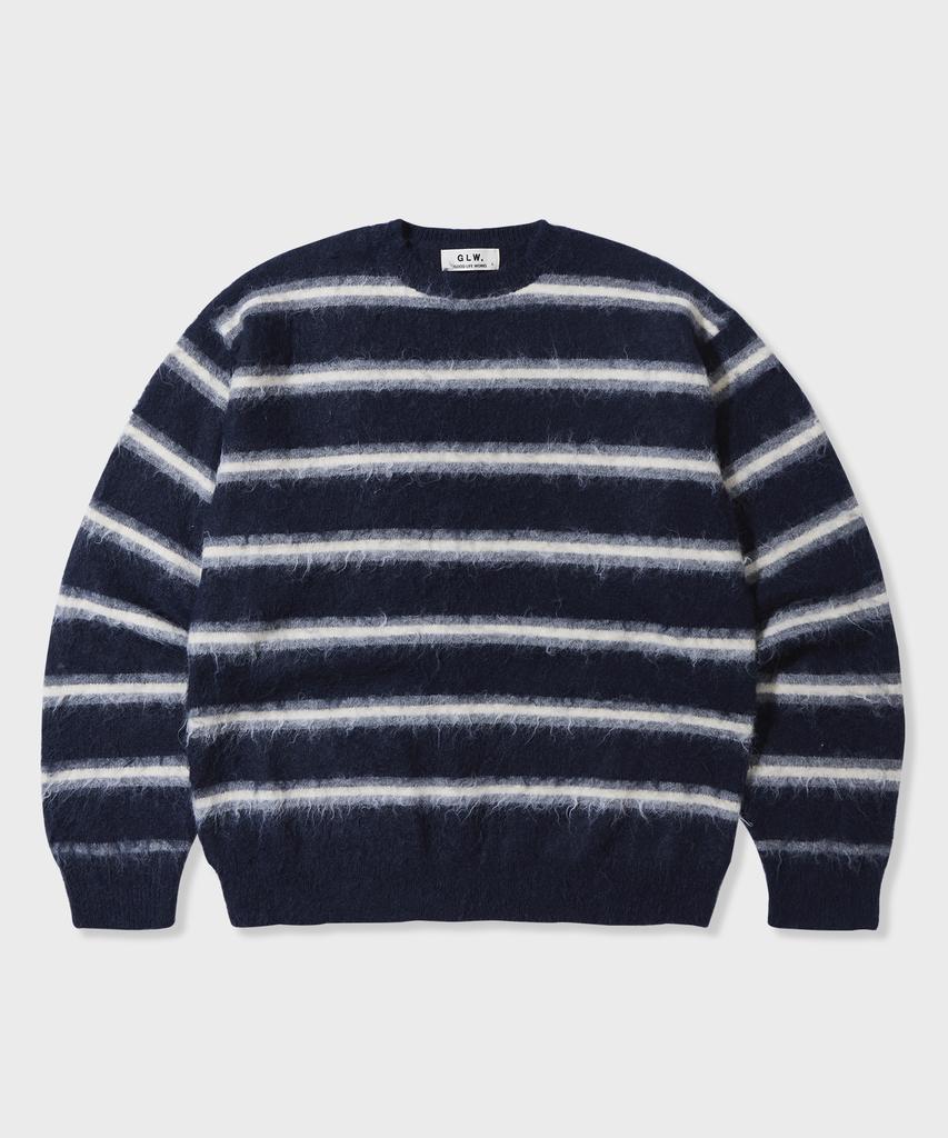 GLW Striped Brushed Knit Navy