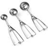 Ice Cream Scoop, 3Pcs Cookie Scoop Set, Stainless Steel Ice Cream Scooper with Trigger Release, Cookie Scooper for Baking, Cookie Dough Scoop (3)