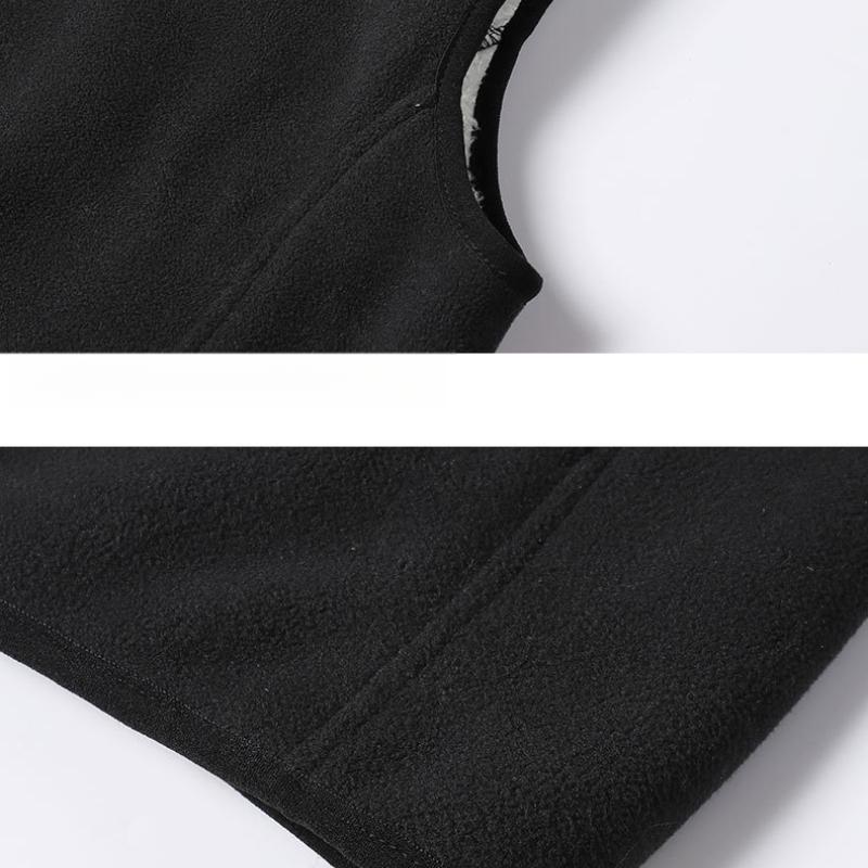 Осень Зима Новый Мужской Жилет на Флисовой Подкладке Однотонный Повседневный Безрукавный Пиджак Мужской Большого Размера Утепленный Теплый Флис