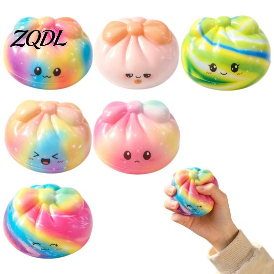 Stress Reducer for Travel Colorful Bun Squeeze Toy, Soft Sensory Fidget Cute Tension Relief Hand Grip Toy Adults Kids Anxiety Toys
