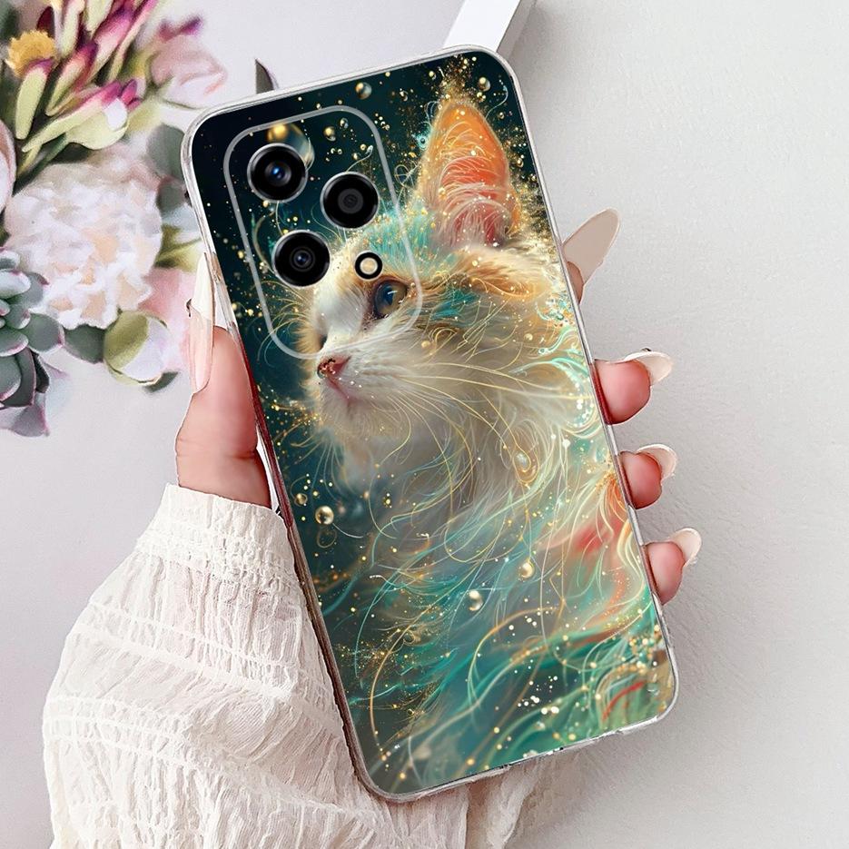 For Honor 200 Lite Case Cute Love Heart Butterfly Painted Cover Clear Silicone Phone Case For Honor 200 Lite 200Lite Soft Fundas