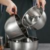 Stainless Steel Salad Bowl with Scale Mark Polished Surface BPA Free Easy To Clean Dishwasher Safe Multifunctional Mixing Bowl