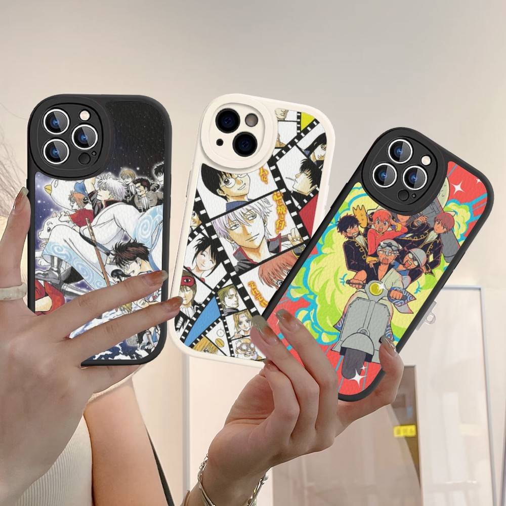 Смешной аниме GINTAMA Кожаный Чехол Для Телефона Для IPhone 15 14 13 Pro Max 12 11 16 Plus Чехол Для Телефона