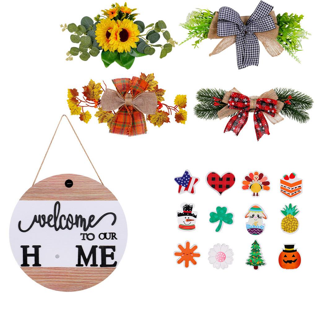 Home Welcome Door Sign With Magnetic Wooden Decor For Diy Festive Decoration