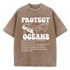 Protect Our Oceans Poster Print Tees Men Versatile Soft T-Shirt Aesthetic Round Neck Tee Clothing Youth Half Sleeve