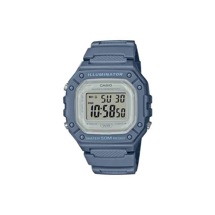 Casio Digital Series Square Fashion Trend Sports Quartz Movement Resin Strap Watch Men watches Gray W-218HC-2AV