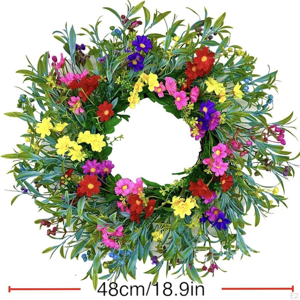Artificial Flower Wreath Front Door Garland Decorative Spring and Summer Wedding Decor for