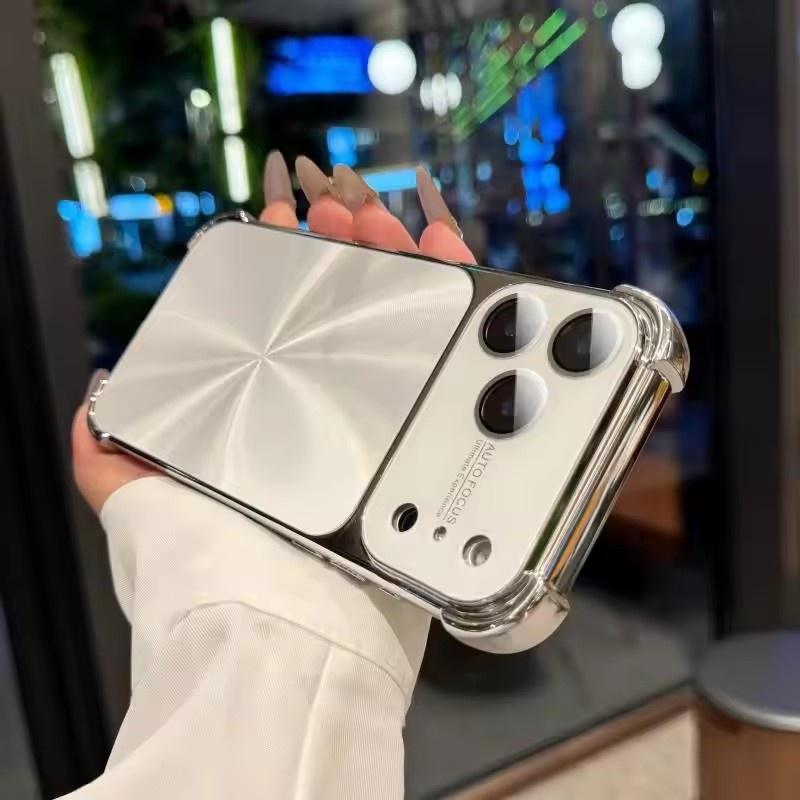 Роскошный чехол с покрытием, текстурой CD, лазерной эстетикой для iPhone 17 Air 16 15 14 13 Pro Max Plus, ослепляющий, цвета Аврора, броня, противоударная крышка