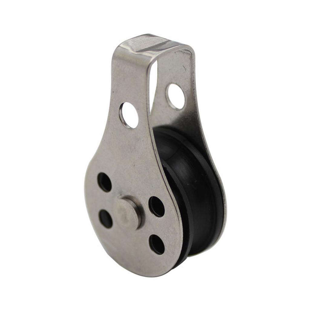 M25 Single Pulley Block(25mm) Stainless Steel Hanging Wire Pulley Roller Swivel Lifting Wire Rope Cable Towing Wheel
