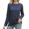 Women Long Sleeve Shirts Tops Fall Tunic Causal Fashion Round Neck Basic Tee