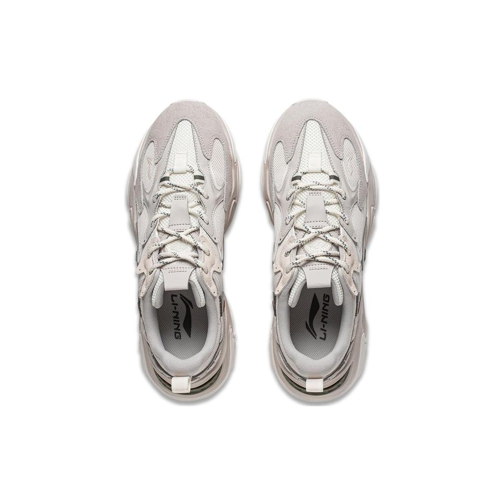 Li Ning Qian Xing Ce 2 CF Su Wu Xia Qing Qiu Comfortable Versatile Non-Slip Wear-Resistant Low-Top Casual Shoes Men Sneakers Mica-Gray AGLT167-3