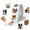 500 Pictures/roll Roll Stickers Tape Cat Expression Handbook Material Decorative Envelope Seal Stickers