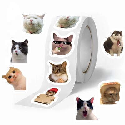 500 шт./рулон забавные кошки мемы мультфильм граффити наклейки DIY телефон гитара ноутбук ноутбук чемодан водонепроницаемый стикер детская игрушка