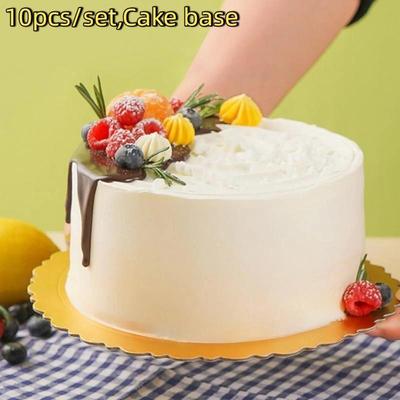 10 шт. подложек для торта с белыми золотыми кольцами для торта, картонные с основанием для торта 6/8/10/12 дюймов, подходят для выпечки тортов
