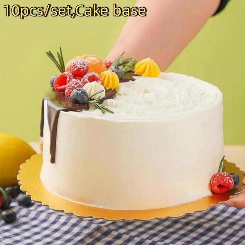 10 шт. подложек для торта с белыми золотыми кольцами для торта, картонные с основанием для торта 6/8/10/12 дюймов, подходят для выпечки тортов