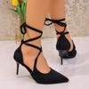Fashion 2025 Fashion Ankle-wrap Women's High Heels Novelty Pointed Toe Lace Up Thin Heels Pumps for Retro Dress & Party Shoes Zapatos