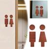 1 Set Male & Female Toilet Decor Restroom Sign NEW Toilet Sign with Adhesive Backing Bathroom Wall Decor Wooden