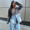 Женский джинсовый пиджак в стиле Cross-Border Personality