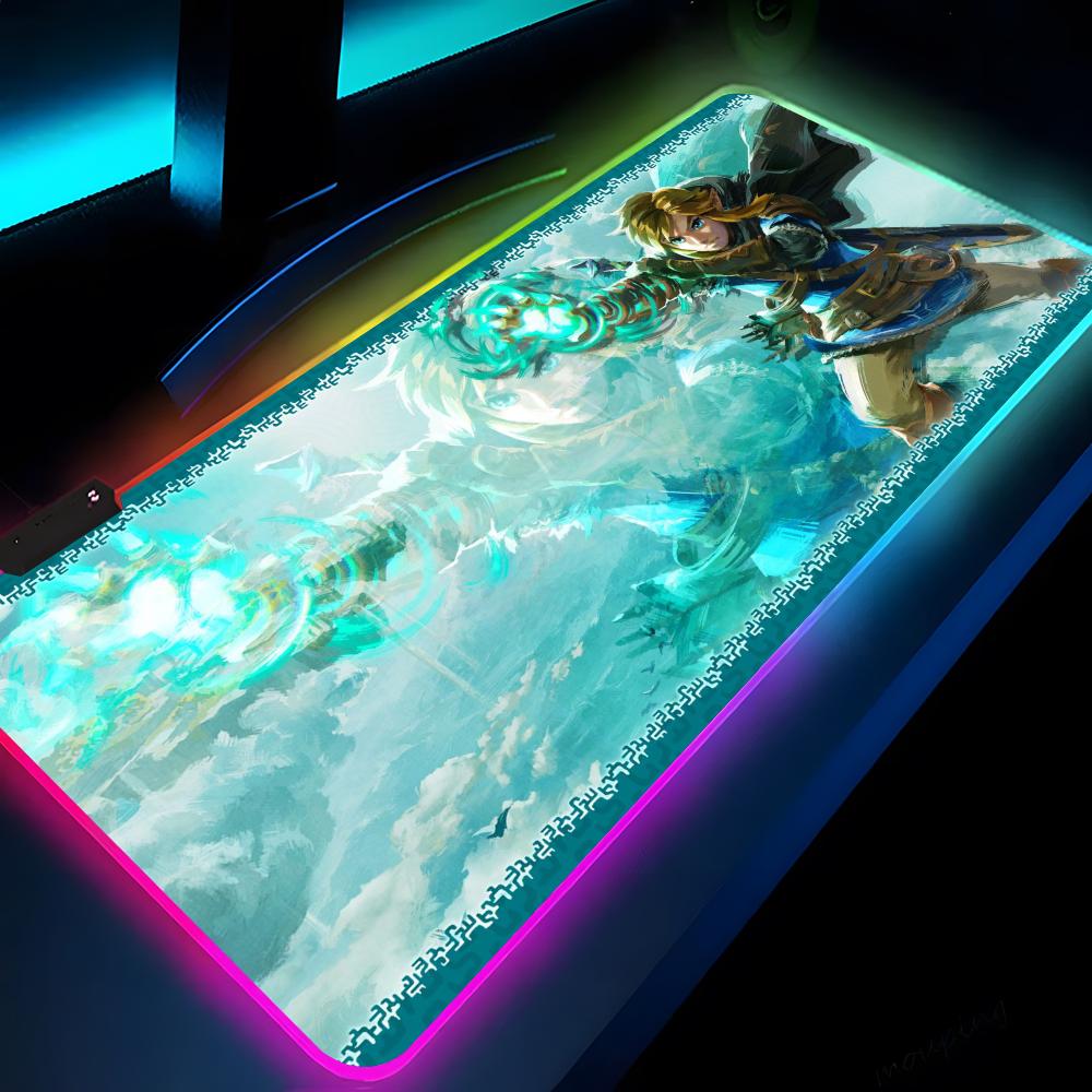 Игровой коврик для мыши L-LegendS of ZeldaES со светодиодной подсветкой 700x300 Коврик для мыши Коврики для мыши Стол видеоигры Коврики для стола ПК Коврик для клавиатуры RGB XXL