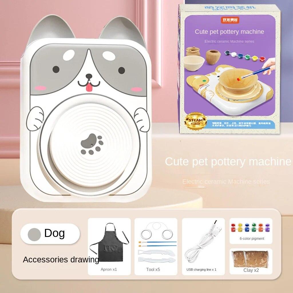 DIY Soft Pottery Clay No-burning No-bake Clay Pottery Clay Machine Electric Turntable Hand-painted Embryonic Pottery Machine