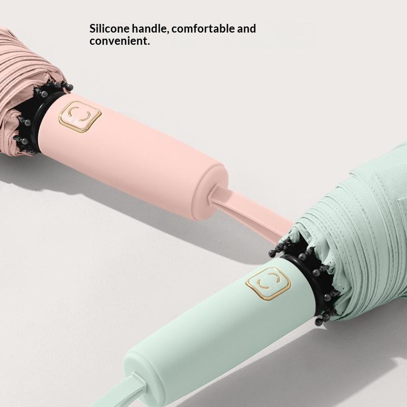New 10-bone 70% off automatic vinyl umbrella with silicone strap and color-coordinated handle, UV protection business umbrella