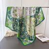 Art Four-Leaf Clover Imitation Silk High-End Printing Large Square Scarf Silk Scarf Shawl Headscarf Neck Protection Scarf