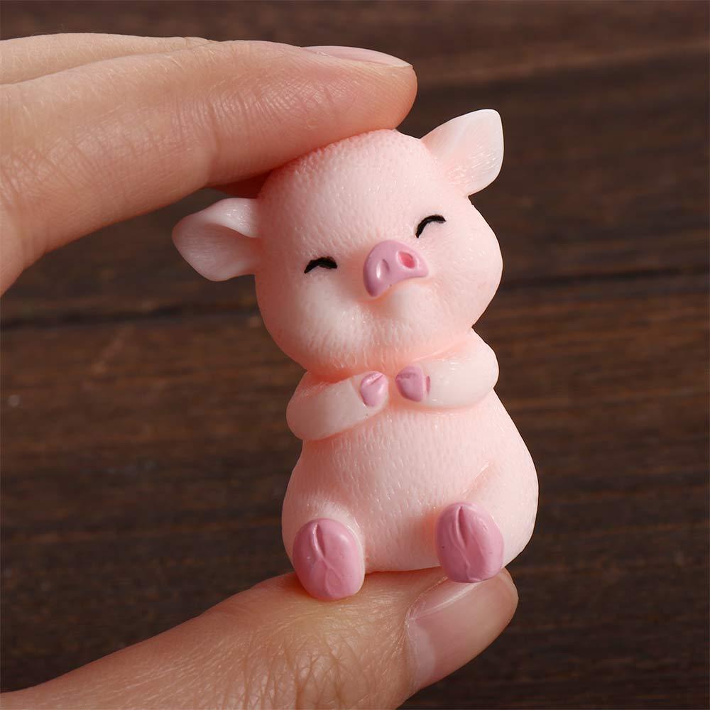 Pig Model Animal Statue Dollhouse Accessory Pig Miniature Micro Landscape Decoration Resin Craft
