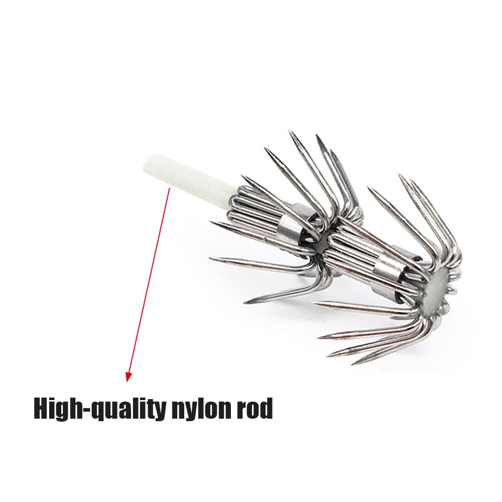 20PCS #2.0 #4.0 Luminous Squid Jig Hooks Wood Shrimp Jig Umbrella Hooks