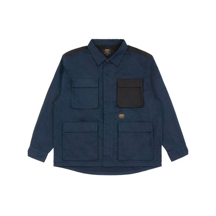 Carhartt WIP Рубашка с длинным рукавом, карман с декоративной вставкой Color Block, мужская, синяя CHXSTA192013DNYX