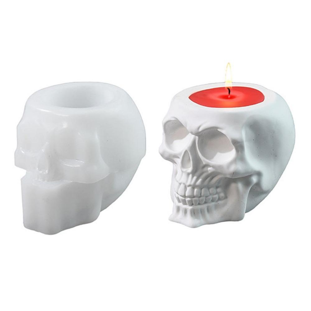 Creative Skull Candle Jar Molds 3D Halloween Candle Jar Mold for Beginners