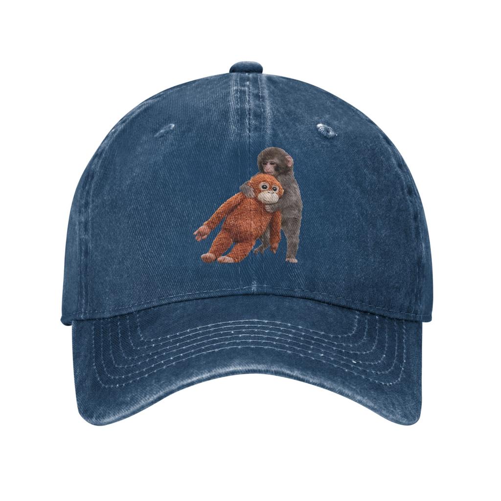 Punch Baby Monkey Casual Baseball Cap For Couple Women Summer Outdoor Sports Trucker Hat DIY Print Sunscreen Baseball Caps