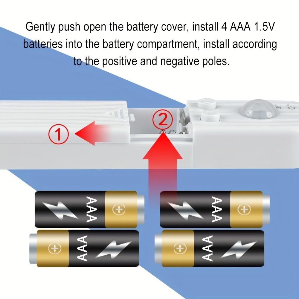 Flexible Adhesive Battery Box Human Body Sensor Light, Warm White Multi-mode LED Strip, Long Strip Lights for Stairs, Wardrobe, Study, Bedroom