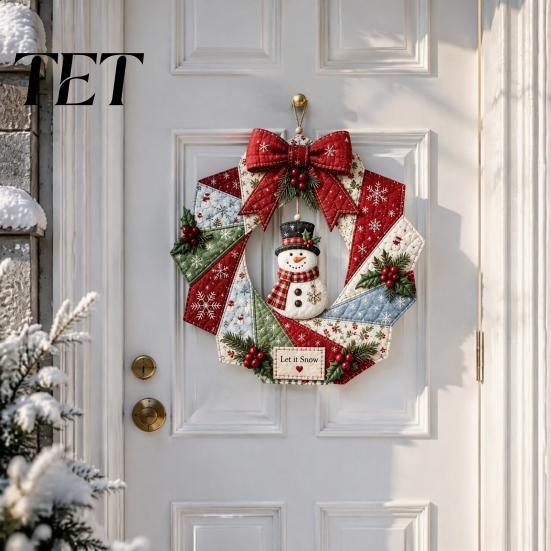 Unique Holiday Gift for Teachers Christmas Fabric Wreath DIY Kit, Patchwork Beginner-Friendly Handmade Craft Rustic Ornament Making Decoration