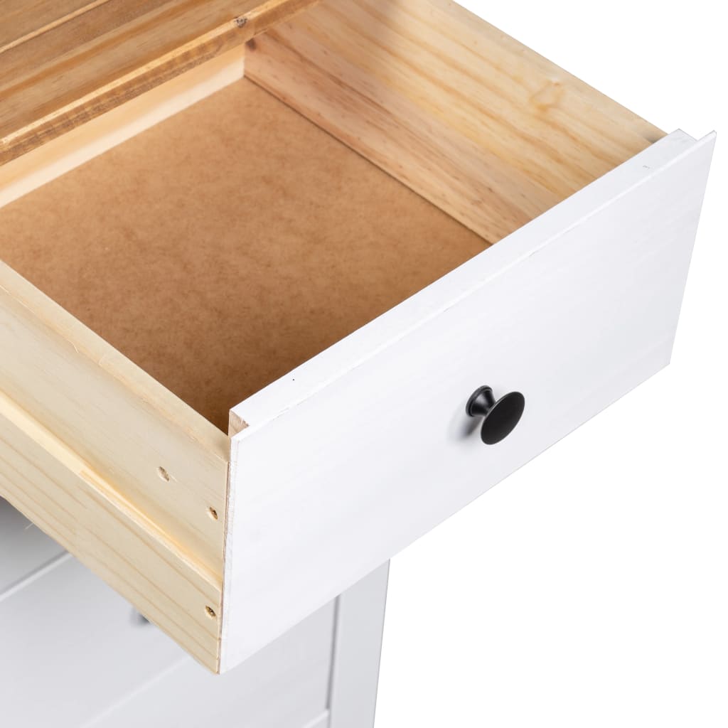 Sideboard in White 46 x 40 x 89 cm Solid Pine Wood Panama