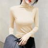 Women's Autumn/Winter Slim Fit T-Shirt: Warm Pure Color Half-Turtleneck Long Sleeve Base Layer