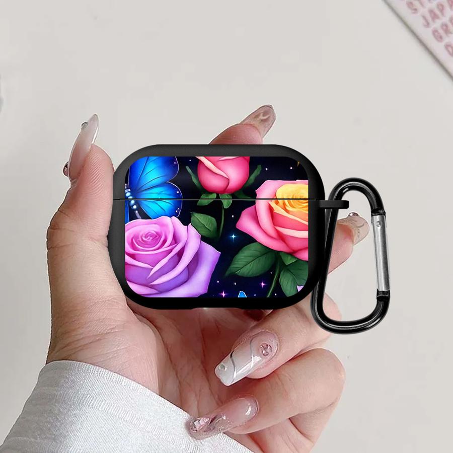 Чехлы для наушников с синими цветами Чехол-кейс для Airpods Pro3 Pro 1 3 4 2 Pro2